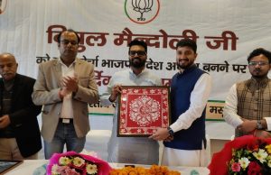 BJYM State President Mandoli receives warm welcome in Mussoorie