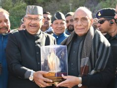 Defence Minister Rajnath Singh bid farewell from Mussoorie by Minister Joshi