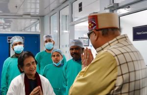 Satpal Maharaj visits AIIMS to inquire about leopard attack victim Kanchan Devi