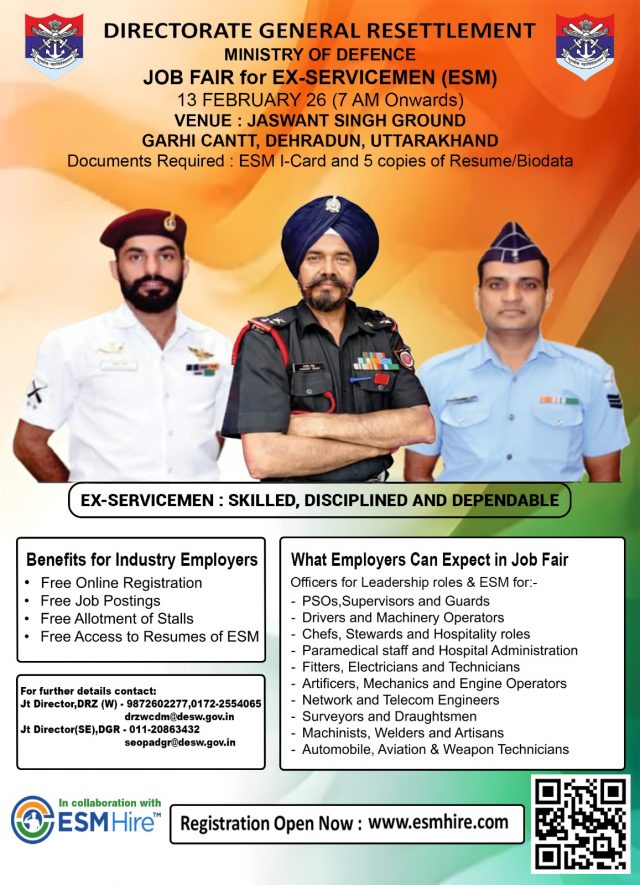 DGR TO HOST EXCLUSIVE JOB FAIR FOR EX-SERVICEMEN