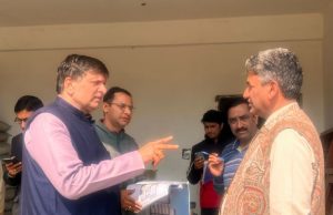 Secretary Deepak Kumar inspects ongoing construction works at Sanskrit University