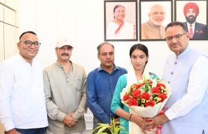 Minister Ganesh Joshi honors girl student