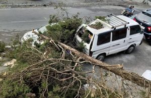 Bhatta Village suffers damage due to torrential rain