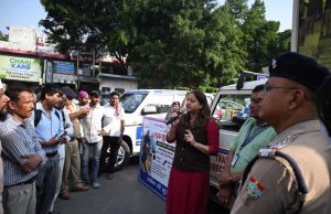 Awareness drive conducted at Clock Tower under ‘Sadak Suraksha Jeevan Raksha’ campaign