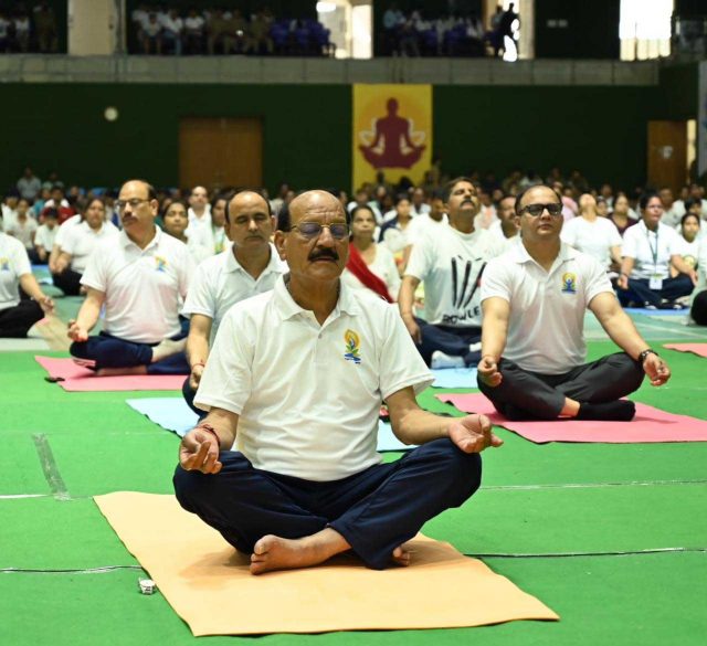 APS Subodh Uniyal leading Yoga session in Doon today