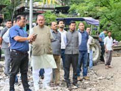 Minister Joshi oversees work at ‘Paani Wala Bend’