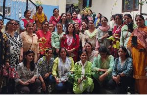 Garhwal Sabha women members brave torrential rain to plant trees in Mussoorie