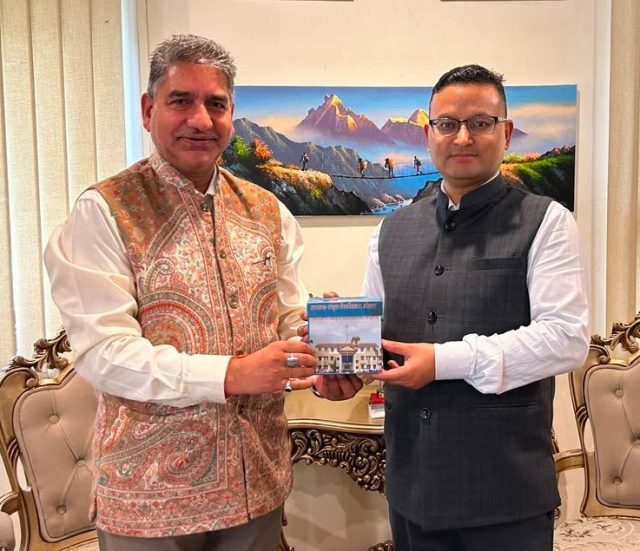 APS Deepak Kumar meeting nepalese ambassador on Sanskrit