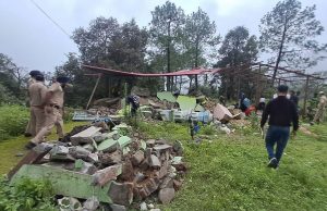 Illegal religious structure on municipal land demolished in Mussoorie, protestors block highway