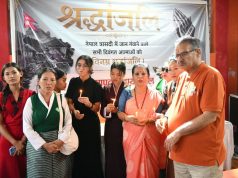 Ganesh Joshi pays tribute to victims of Nepal Disaster