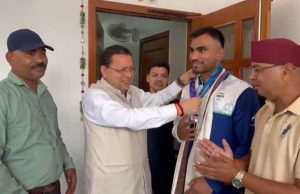 Asian Games medal winner Kapil Pokhariya meets CM Dhami