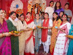 Durga Puja Mahotsav concludes at Jalvayu Towers with Sindoor Khela & Shobha Yatra